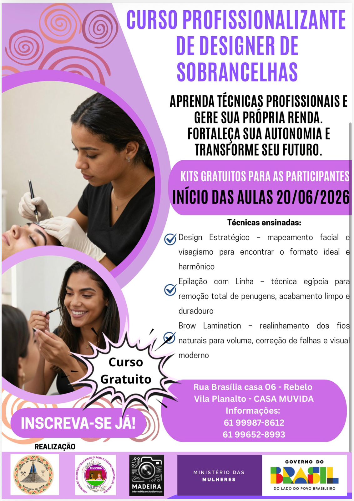 Registro do curso de Design de Sobrancelhas
