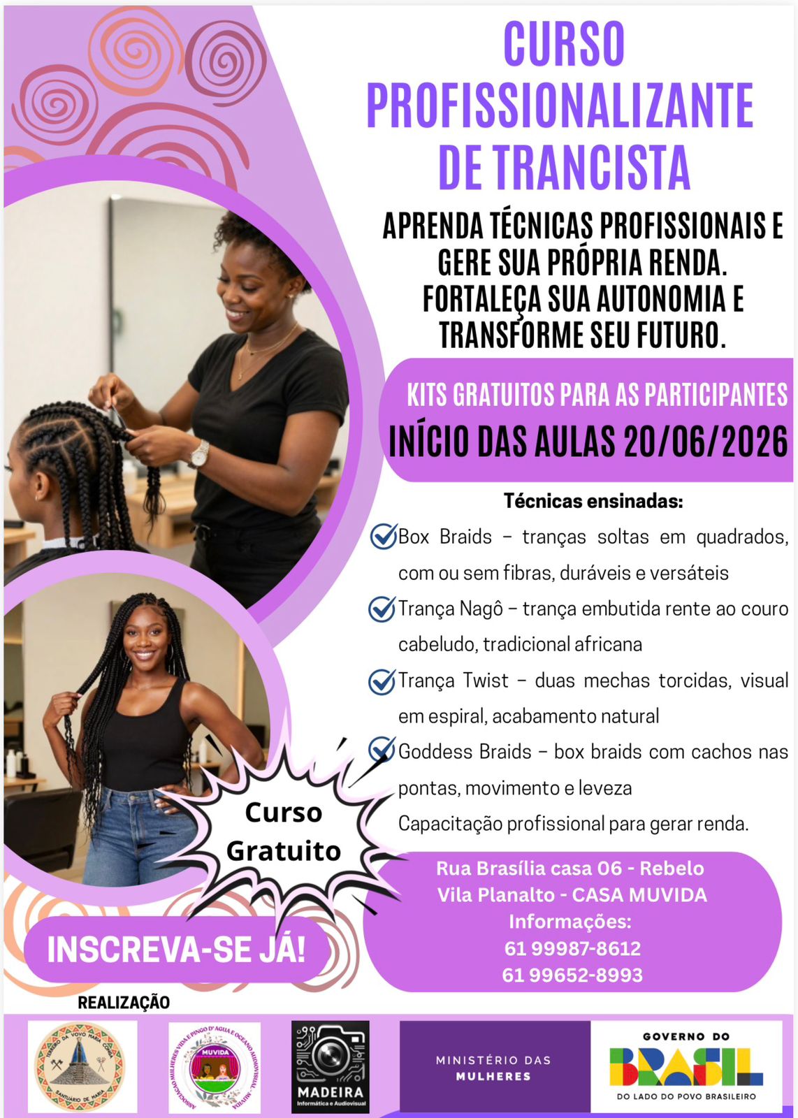 Registro do curso de Técnicas de Tranças