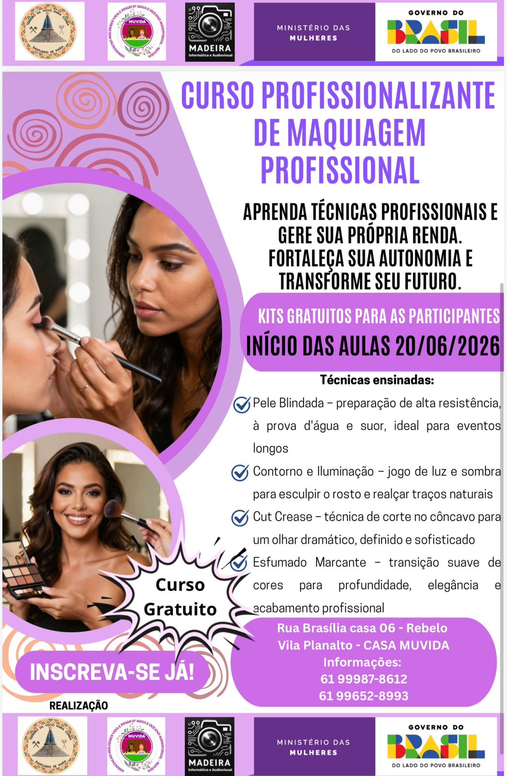 Registro do curso de Maquiagem